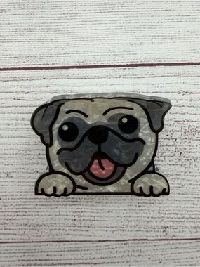 Pug Dog Hair Claw clip